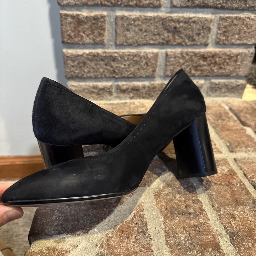 Cole Haan Nella Black Seude Slip On Block Heel  Pumps  Sz8B #0200‎ - Picture 6 of 16